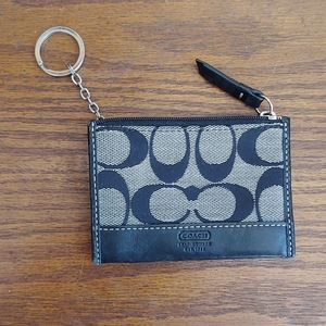 Coach Signature Logo Card Keychain Change Purse